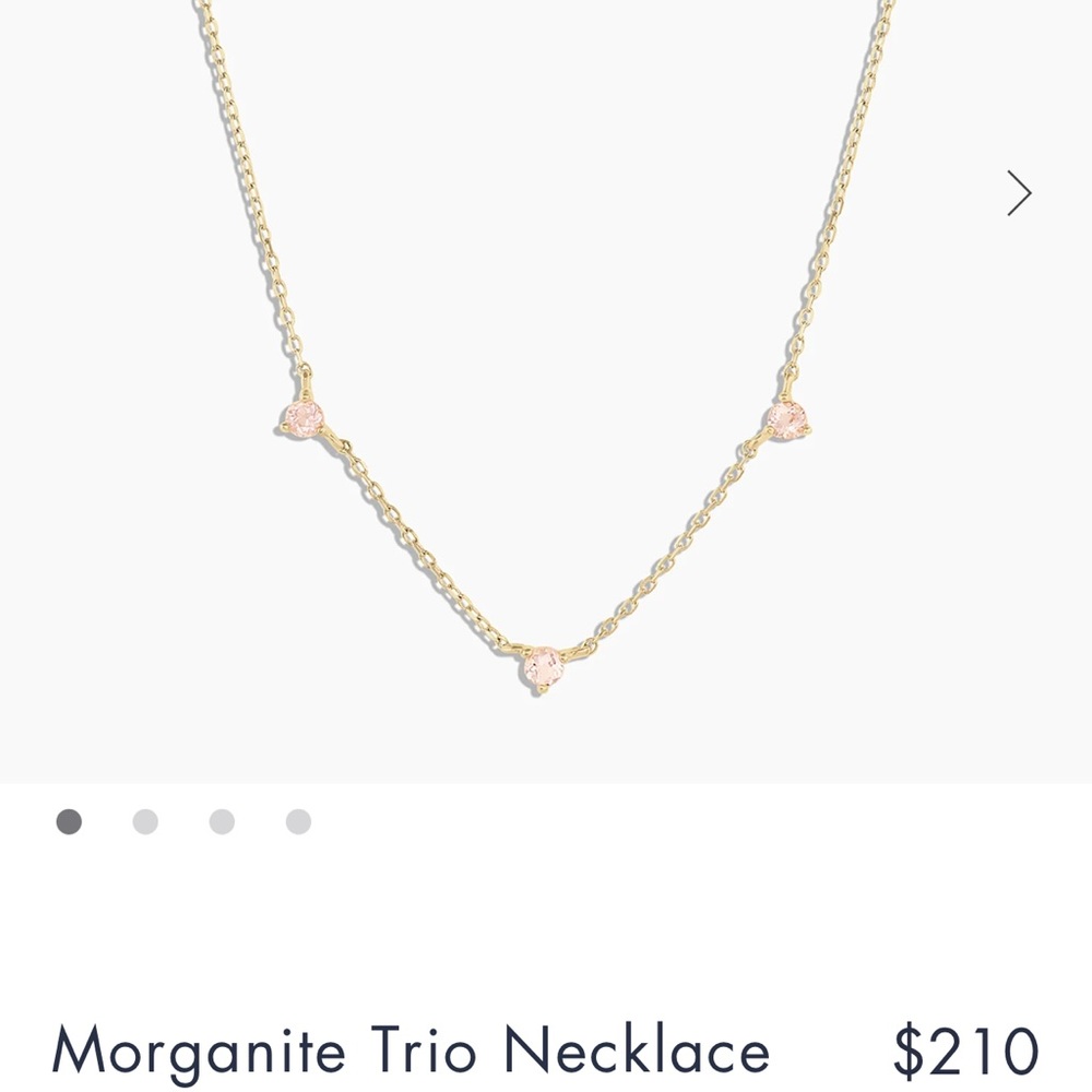 Gorjana "Trio" 14k gold and morganite necklace